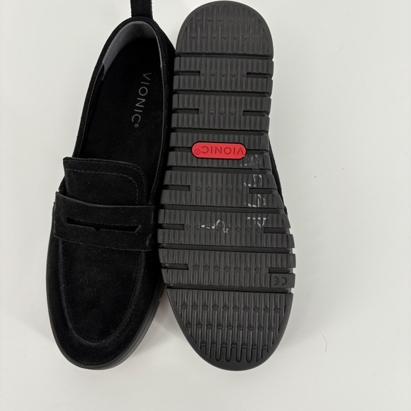Vionic Uptown Black Suede Loafer Flats Women Size 9 Comfort Orthotic Slip On - Picture 6 of 8